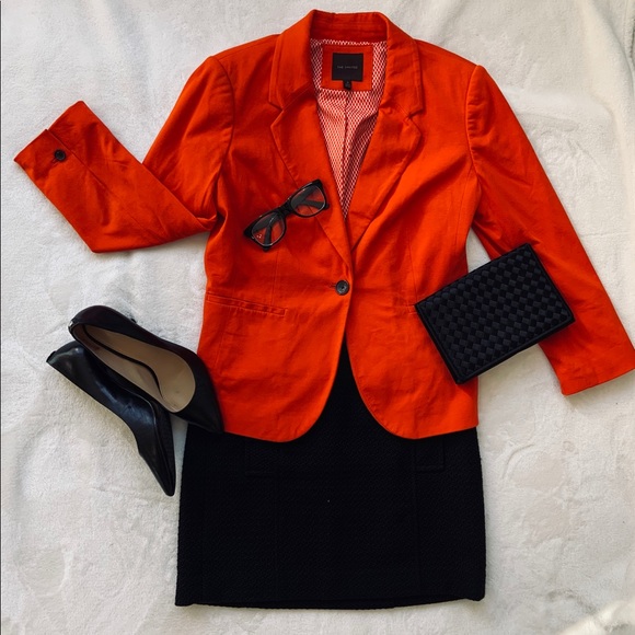 The Limited Jackets & Blazers - The Limited Vivid Orange Red Blazer